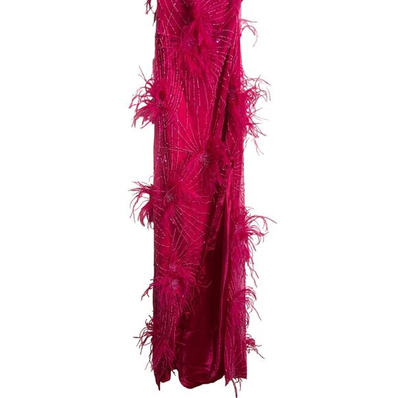 MadebyILA Julia 100% Silk Ostrich Feather Burlesque Party Formal Prom Goddess XS - Picture 10 of 15